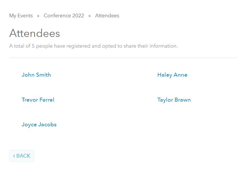 View Attendee List