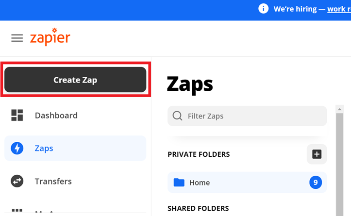 login to Zapier