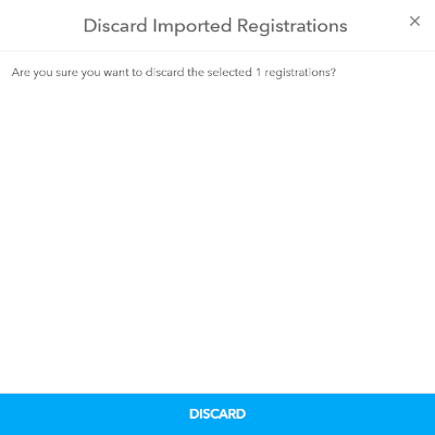 Discard Imported Registrations