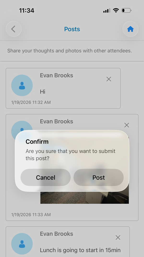 Once you click send, you will see a confirmation pop-up to verify if you want to post it or cancel it. Click on the Post button to share the message.