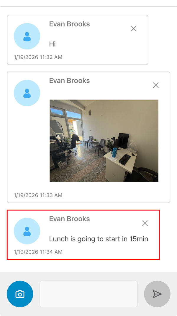Once you click Post, your message will immediately appear on the community board